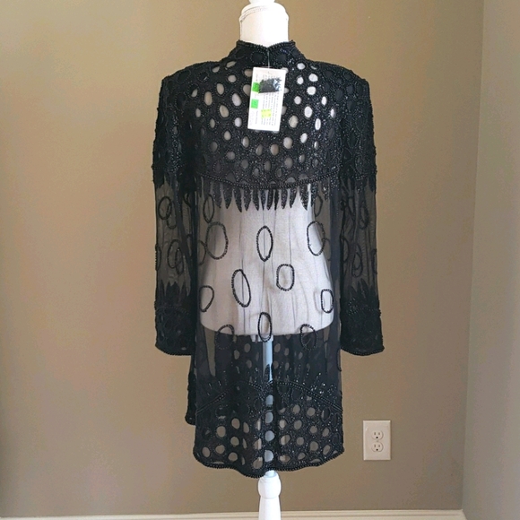 VTG long, beaded evening jacket - Picture 5 of 8